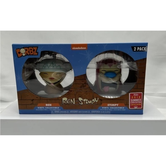 Ren & Stimpy - Happy Happy Joy Joy NYCC 2018 US Exclusive Dorbz 2-pack Vinyl NIB - Picture 2 of 8